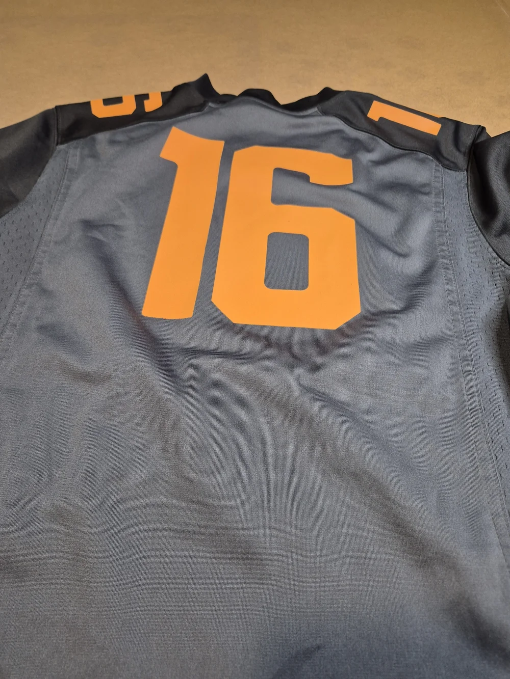 Nike Kids' Gray Football Jersey with Orange Number 16